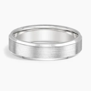 Beveled Edge Matte 5.5mm Wedding Ring - Image 1