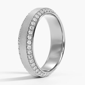 Beveled Edge Matte Eternity Lab Diamond 6mm Wedding Ring (1 ct. tw.) - Image 2