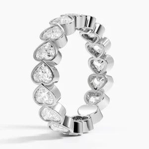 Heart Shaped Lab Diamond Bezel Ring - Image 2